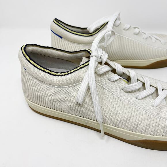 Rothys Womens 10 Vanilla White The Lace Up Sneaker Shoes Soft Flexible Recycled - Picture 3 of 13